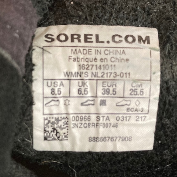 Sorel Black Leather Wedge Lace Up Women’s Size 8.5 - Picture 13 of 14